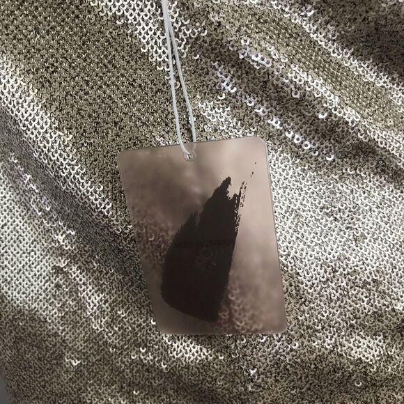 Forever 21 Gold All Over Sequin Halter Cut Fully Lined Holiday Top NEW - Picture 8 of 10